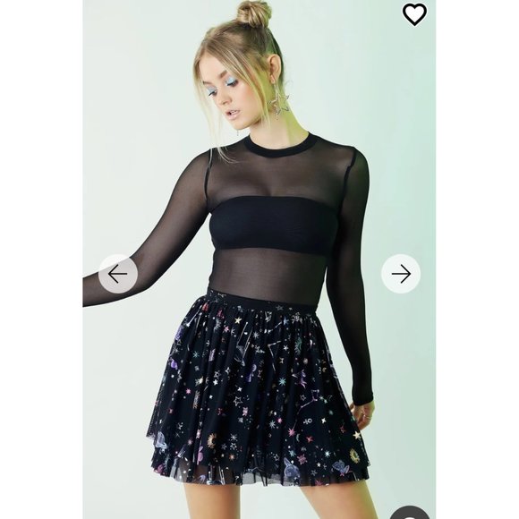 Blackmilk Celestial Sketch Sheer Tier Skirt - Picture 3 of 6